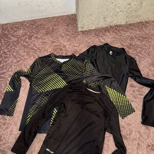 Three boys black and Neon Green Long Sleeve Tops